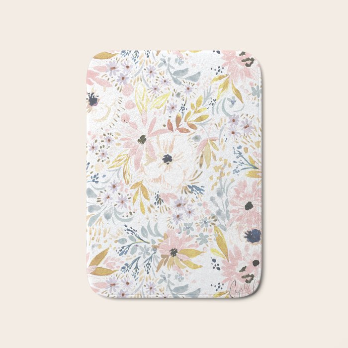 Pink Sunflower Meadow Summer Bath Mat Gallery Image 1