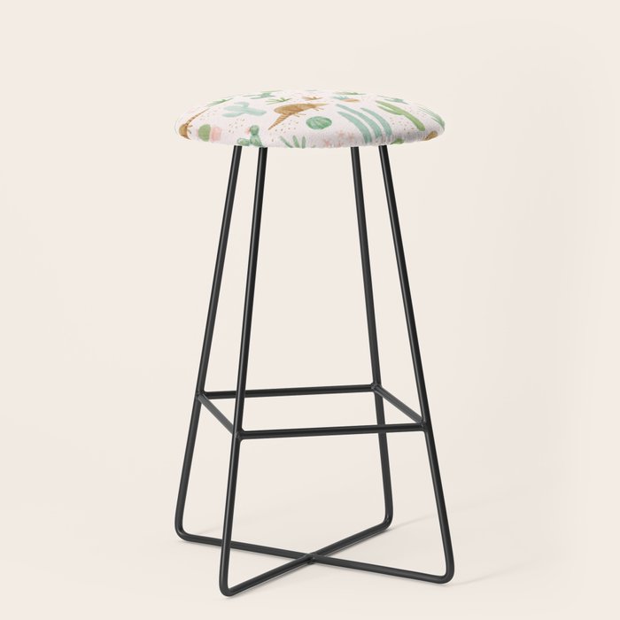 Armadillos in the Desert - Watercolor Stool Gallery Image 1