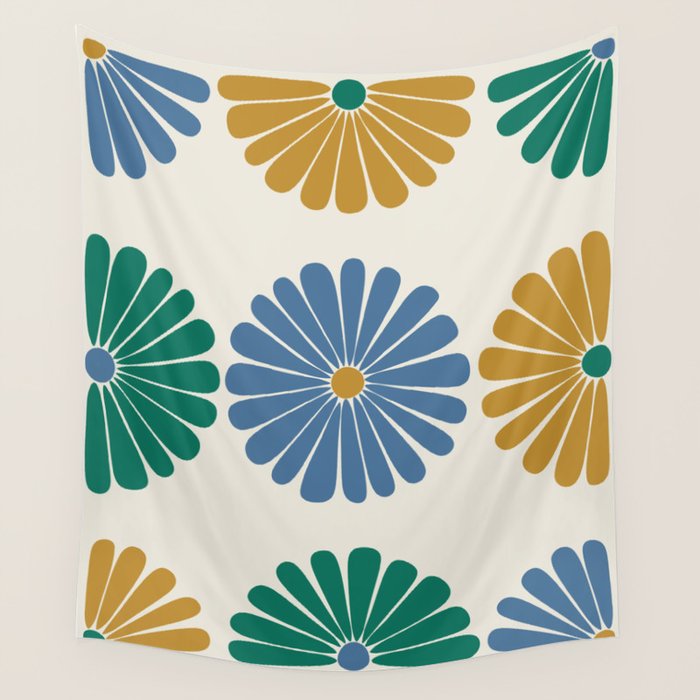 Retro Summer Daisies X Wall Tapestry Gallery Image 4