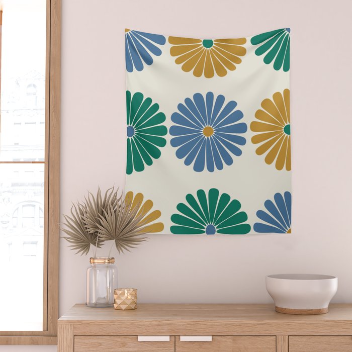 Retro Summer Daisies X Wall Tapestry Gallery Image 2