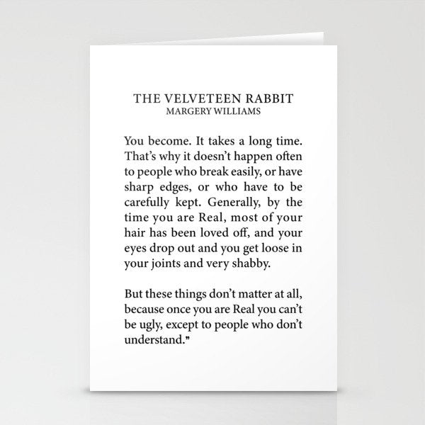 Becoming Real, Velveteen Rabbit Stationery Card Gallery Image 2