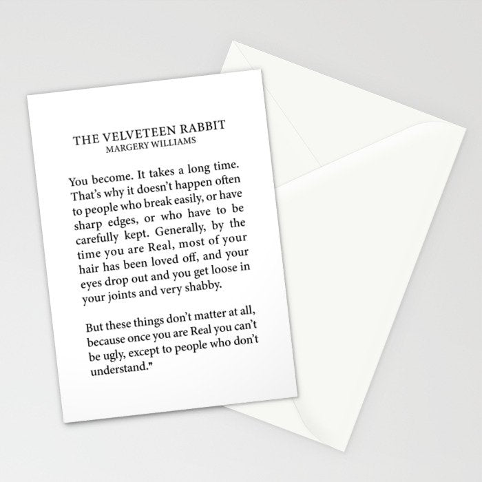Becoming Real, Velveteen Rabbit Stationery Card Gallery Image 2