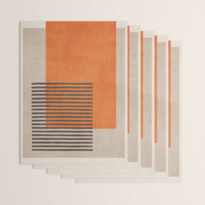 Beige Orange Geometric Abstract Minimalist Art Wrapping Paper Gallery Image 3