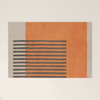 Beige Orange Geometric Abstract Minimalist Art Welcome Mat Gallery Image 1