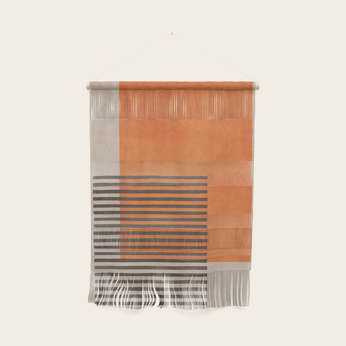 Beige Orange Geometric Abstract Minimalist Art Wall Hanging Gallery Image 1