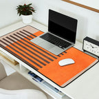 Beige Orange Geometric Abstract Minimalist Art Desk Mat Gallery Image 2