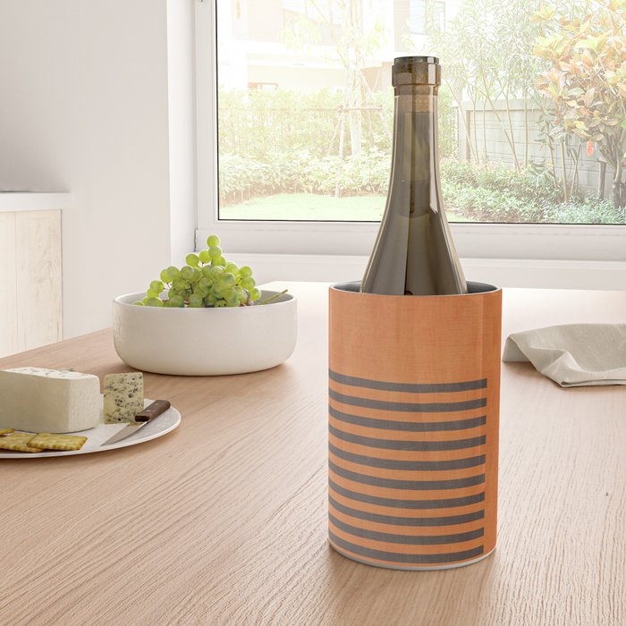Beige Orange Geometric Abstract Minimalist Art Wine Chiller Gallery Image 4