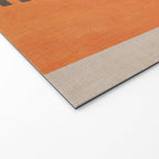 Beige Orange Geometric Abstract Minimalist Art Welcome Mat Gallery Image 2