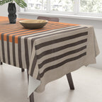 Beige Orange Geometric Abstract Minimalist Art Tablecloth Gallery Image 3