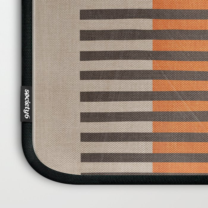 Beige Orange Geometric Abstract Minimalist Art Laptop Sleeve Gallery Image 3