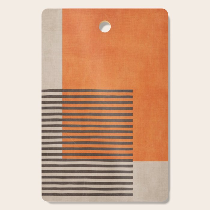 Beige Orange Geometric Abstract Minimalist Art Cutting Board Gallery Image 1