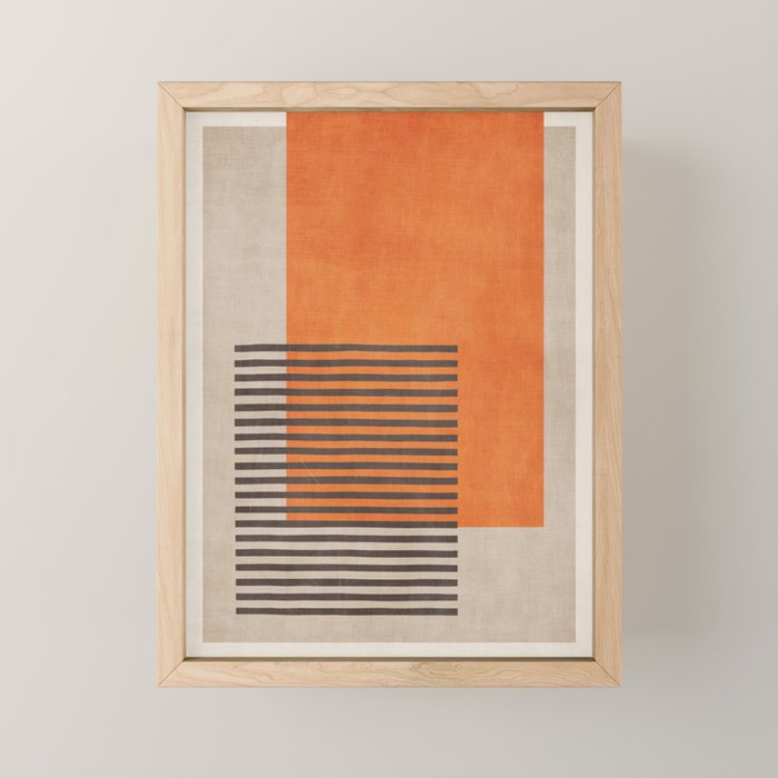 Beige Orange Geometric Abstract Minimalist Art Mini Art Print Gallery Image 1