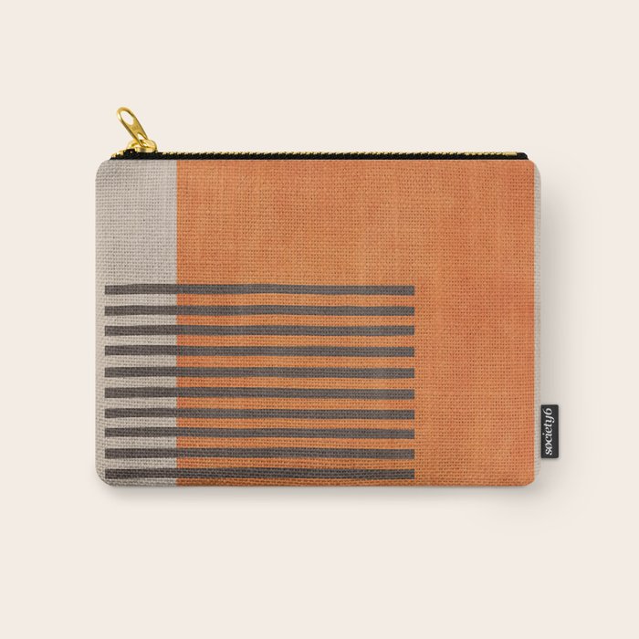 Beige Orange Geometric Abstract Minimalist Art Carry All Pouch Gallery Image 1