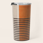 Beige Orange Geometric Abstract Minimalist Art Travel Mug Gallery Image 3