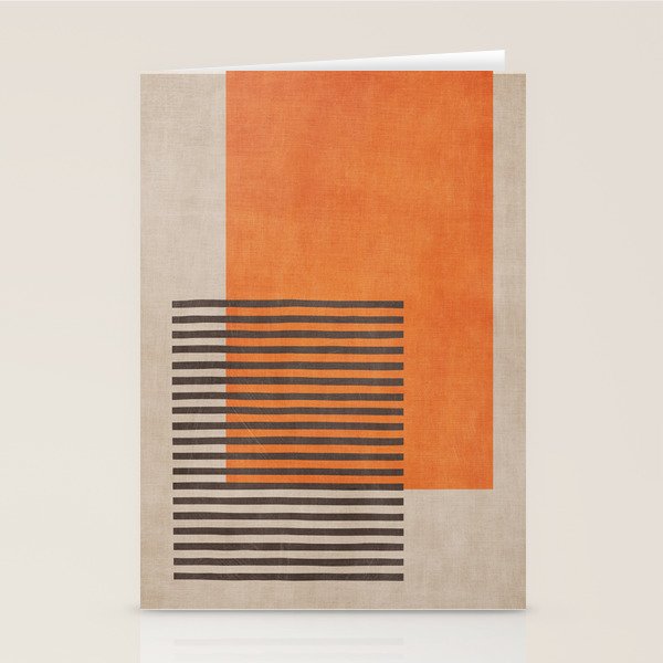 Beige Orange Geometric Abstract Minimalist Art Stationery Card Gallery Image 1