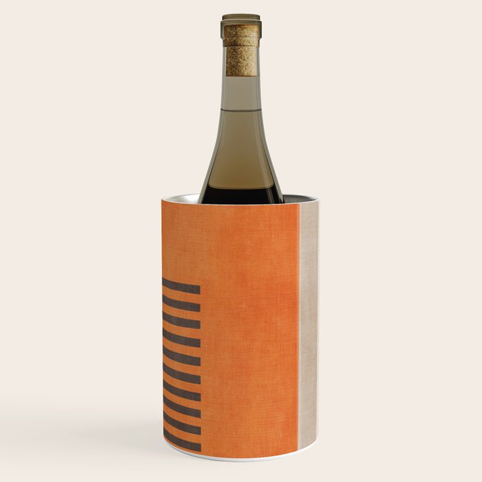 Beige Orange Geometric Abstract Minimalist Art Wine Chiller Gallery Image 3
