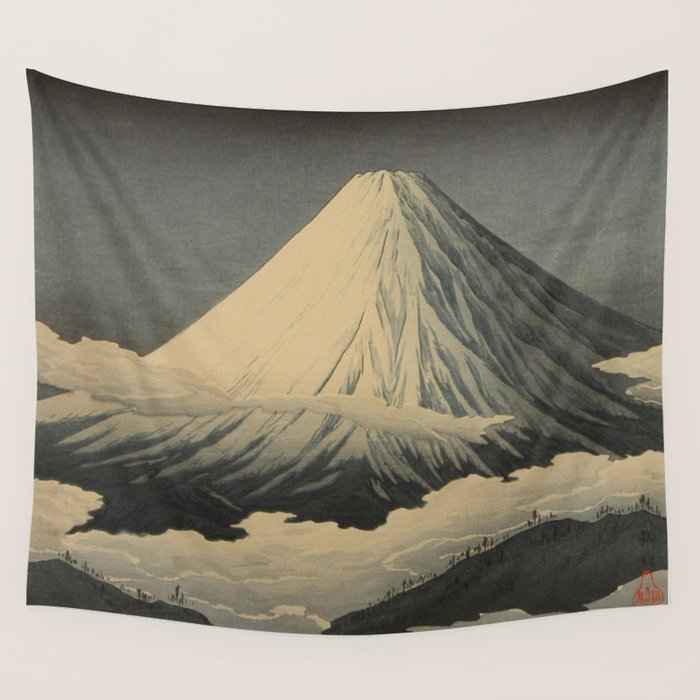 Shotei Takahashi Four Seasons of Mount Fuji Near Omuro Kawase Hasui Japanese Woodblock Print Wall Tapestry Gallery Image 4