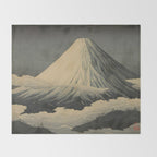 Shotei Takahashi Four Seasons of Mount Fuji Near Omuro Kawase Hasui Japanese Woodblock Print Throw Blanket Gallery Image 2