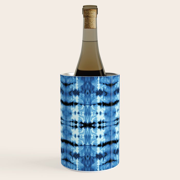 Indigo Satin Shibori Wine Chiller Gallery Image 1