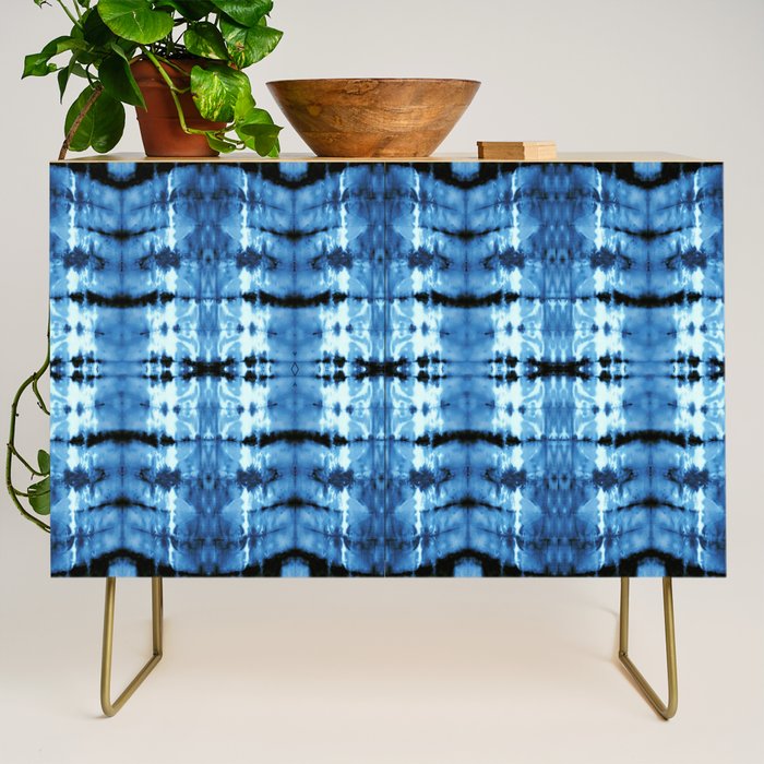Indigo Satin Shibori Credenza Gallery Image 1