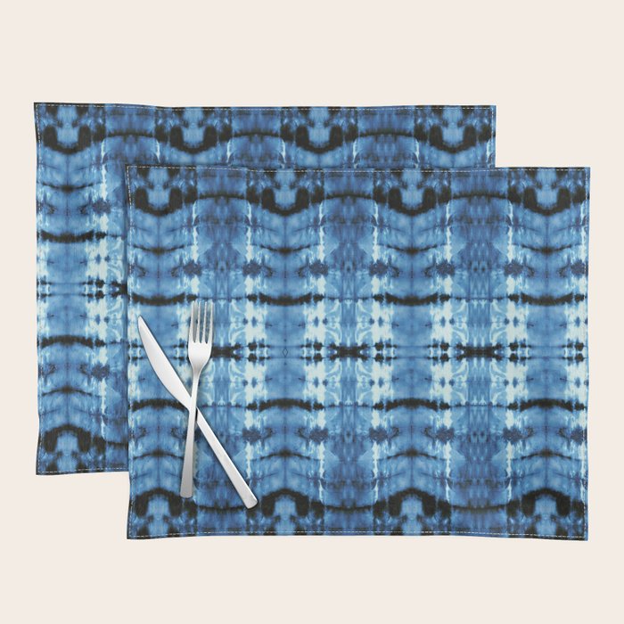 Indigo Satin Shibori Placemat Gallery Image 1