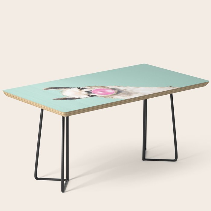 Bubble Gum Sneaky Llama in Green Coffee Table Gallery Image 1