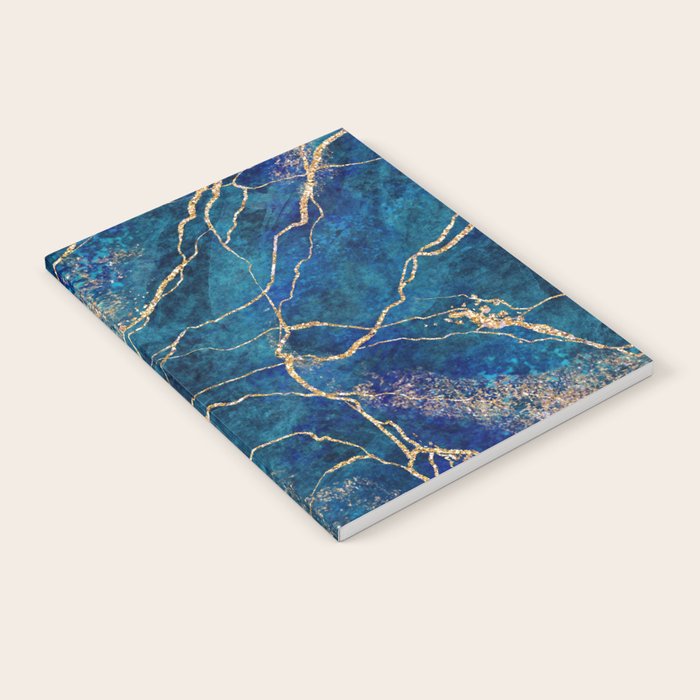 Marble Blue Gold Gem Stone Art Notebook Gallery Image 2