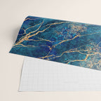 Marble Blue Gold Gem Stone Art Wrapping Paper Gallery Image 2