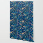 Marble Blue Gold Gem Stone Art Wallpaper Gallery Image 2