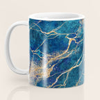 Marble Blue Gold Gem Stone Art Coffee Mug Gallery Image 3