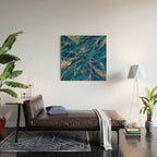 Marble Blue Gold Gem Stone Art Wood Wall Art Gallery Image 2