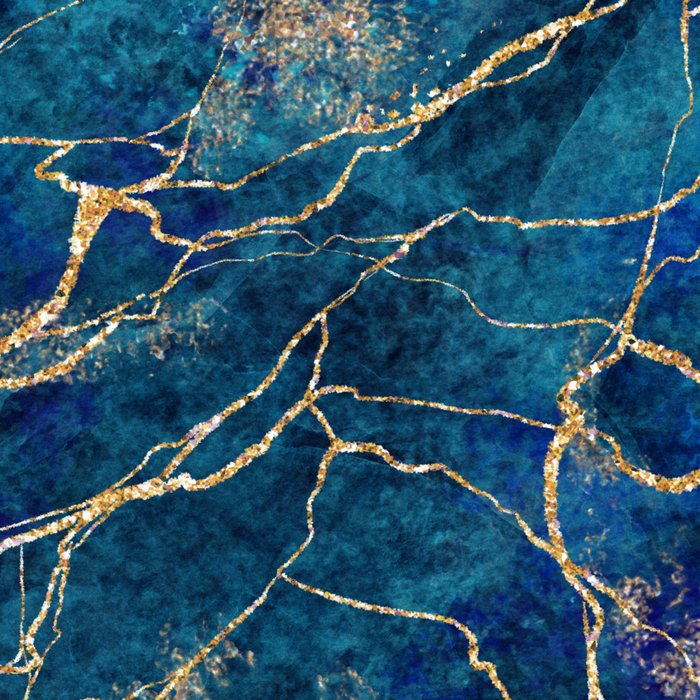 Marble Blue Gold Gem Stone Art Coffee Mug Gallery Image 2