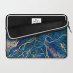 Marble Blue Gold Gem Stone Art Laptop Sleeve Gallery Image 2