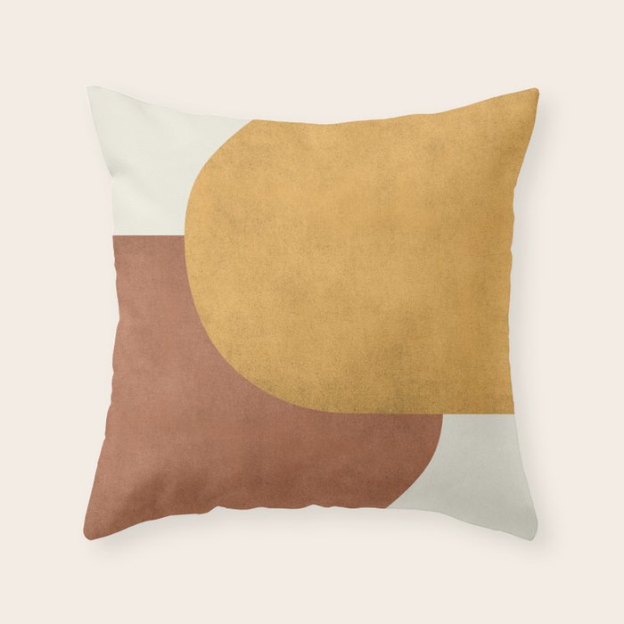 Halfmoon Colorblock - Gold Brown Throw Pillow Gallery Image 1