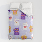 Lucky Waving Kitty Cat Maneki Neko Duvet Cover Gallery Image 6
