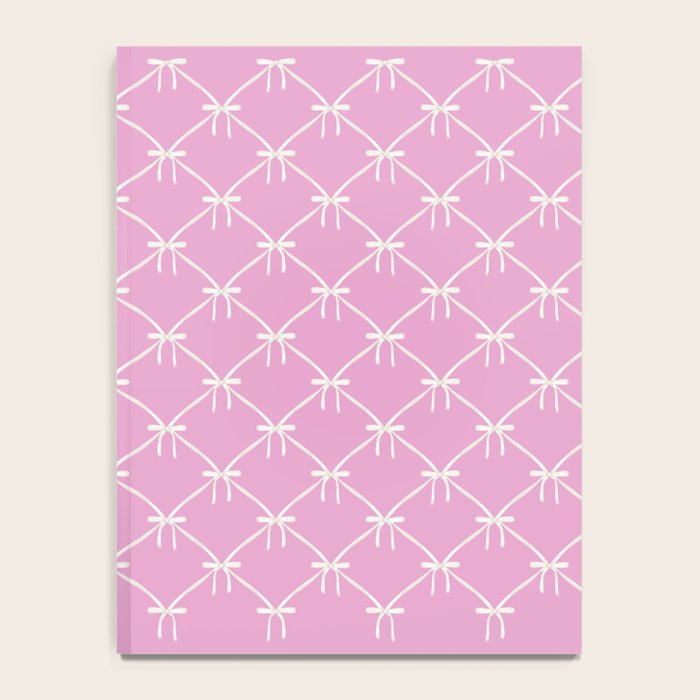 Bows & Ribbons Pattern LIII Y2K Fuchsia Pink Notebook Gallery Image 4