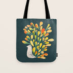 Watercolor Peacock Tote Bag Gallery Image 1