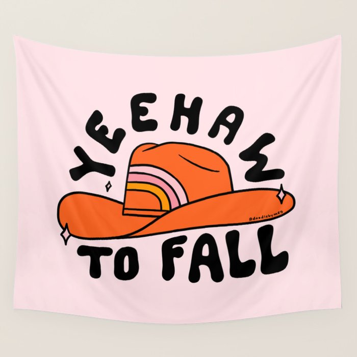 Yeehaw to Fall Wall Tapestry Gallery Image 1