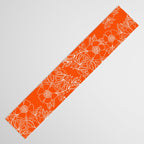 Hand drawn white bright orange modern floral Table Runner Gallery Image 3