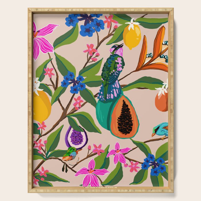 Summer vibes in tropical jungle Serving Tray Gallery Image 1