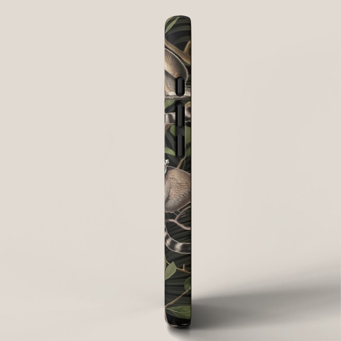 Lush Tropical Lemur Monkey Paradise Black iPhone Case Gallery Image 2