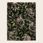 Lush Tropical Lemur Monkey Paradise Black Poster Gallery Image 4