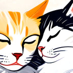 Sleepover, Cats Animals Pets In Love, Affection Cute Companion One Night Stand, Cat Mom Couple Romance Painting Coffee Mug Gallery Image 2