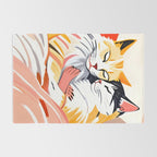 Sleepover, Cats Animals Pets In Love, Affection Cute Companion One Night Stand, Cat Mom Couple Romance Painting Rug Gallery Image 2
