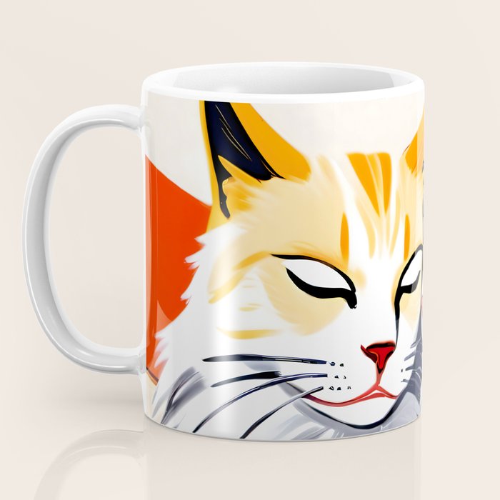 Sleepover, Cats Animals Pets In Love, Affection Cute Companion One Night Stand, Cat Mom Couple Romance Painting Coffee Mug Gallery Image 3