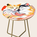 Sleepover, Cats Animals Pets In Love, Affection Cute Companion One Night Stand, Cat Mom Couple Romance Painting Side Table Gallery Image 2