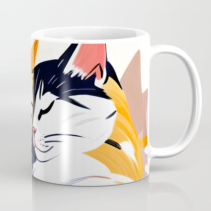 Sleepover, Cats Animals Pets In Love, Affection Cute Companion One Night Stand, Cat Mom Couple Romance Painting Coffee Mug Gallery Image 1