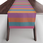 Mixed Stripes Pattern IX Retro Rainbow Table Runner Gallery Image 1