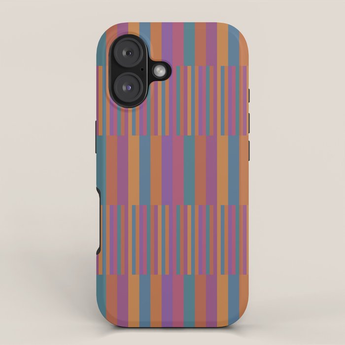 Mixed Stripes Pattern IX Retro Rainbow iPhone Case Gallery Image 1