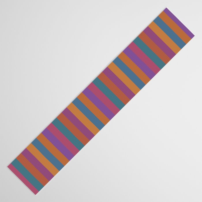 Mixed Stripes Pattern IX Retro Rainbow Table Runner Gallery Image 3